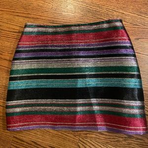Trina Turk Rico metallic stripe mini skirt sz 6